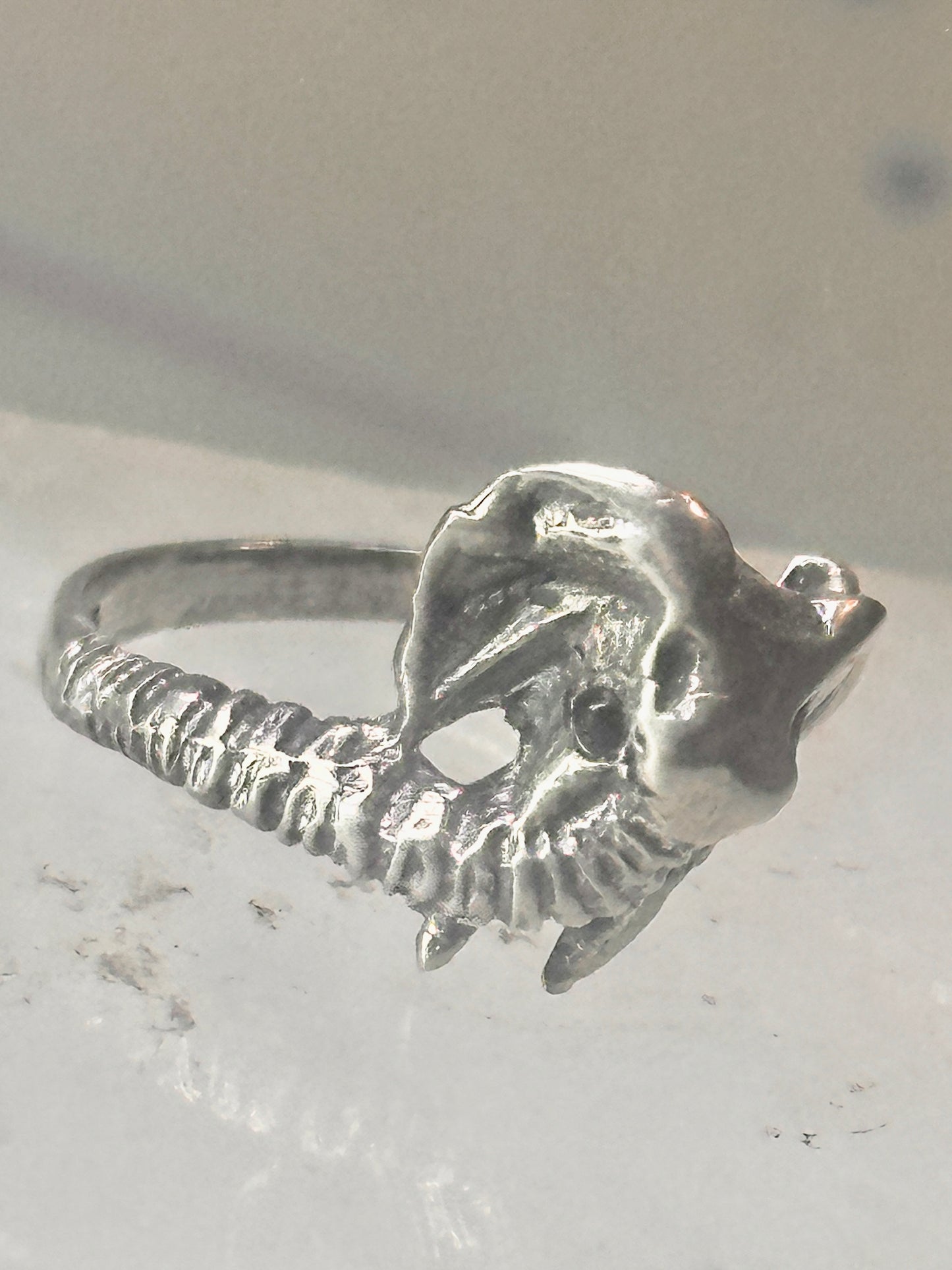 Vintage Elephant ring size 4 delicate band sterling silver pinky women girls
