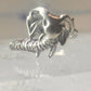 Vintage Elephant ring size 4 delicate band sterling silver pinky women girls
