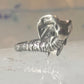 Vintage Elephant ring size 4 delicate band sterling silver pinky women girls