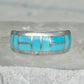 Zuni inlaid ring turquoise band size 9 sterling silver southwestern women