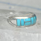 Zuni inlaid ring turquoise band size 9 sterling silver southwestern women