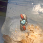 Navajo long ring Turquoise Coral size 5.5 sterling silver women girls