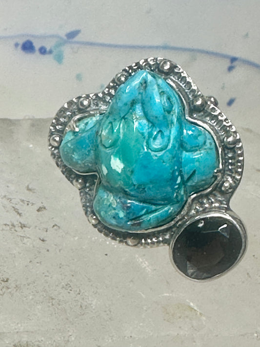 Frog Ring Amy Kahn Russell size 7 turquoise sterling silver women
