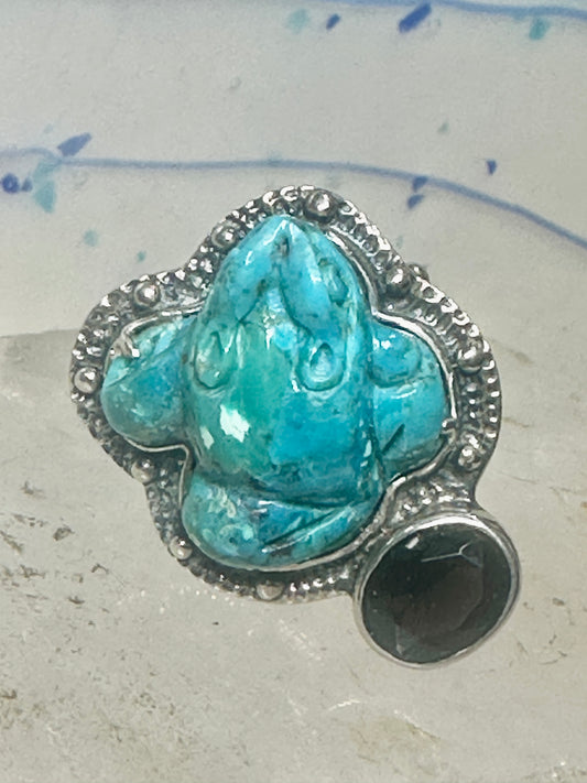 Frog Ring Amy Kahn Russell size 7 turquoise sterling silver women
