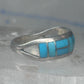 Zuni inlaid ring turquoise band size 9 sterling silver southwestern women