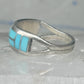 Zuni inlaid ring turquoise band size 9 sterling silver southwestern women