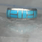 Zuni inlaid ring turquoise band size 9 sterling silver southwestern women