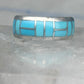 Zuni inlaid ring turquoise band size 9 sterling silver southwestern women