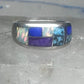 Turquoise inlaid ring size_6.7 blue lapis lab opal band sterling silver southwestern women men