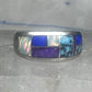Turquoise inlaid ring size_6.7 blue lapis lab opal band sterling silver southwestern women men