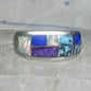 Turquoise inlaid ring size_6.7 blue lapis lab opal band sterling silver southwestern women men