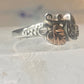Black Hills Gold ring floral band size 7 sterling silver women girls