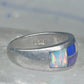 Turquoise inlaid ring size_6.7 blue lapis lab opal band sterling silver southwestern women men