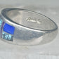 Turquoise inlaid ring size_6.7 blue lapis lab opal band sterling silver southwestern women men