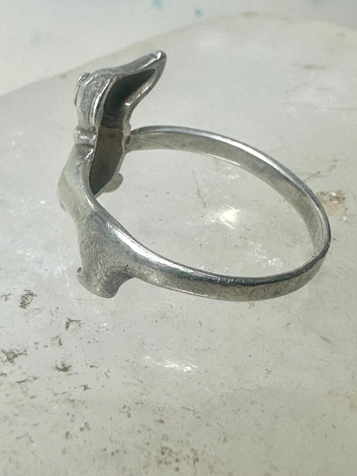 Mini Dachshund ring dog band heart love size 7.75 sterling silver women girls