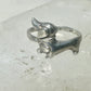 Mini Dachshund ring dog band heart love size 7.75 sterling silver women girls