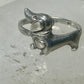 Mini Dachshund ring dog band heart love size 7.75 sterling silver women girls