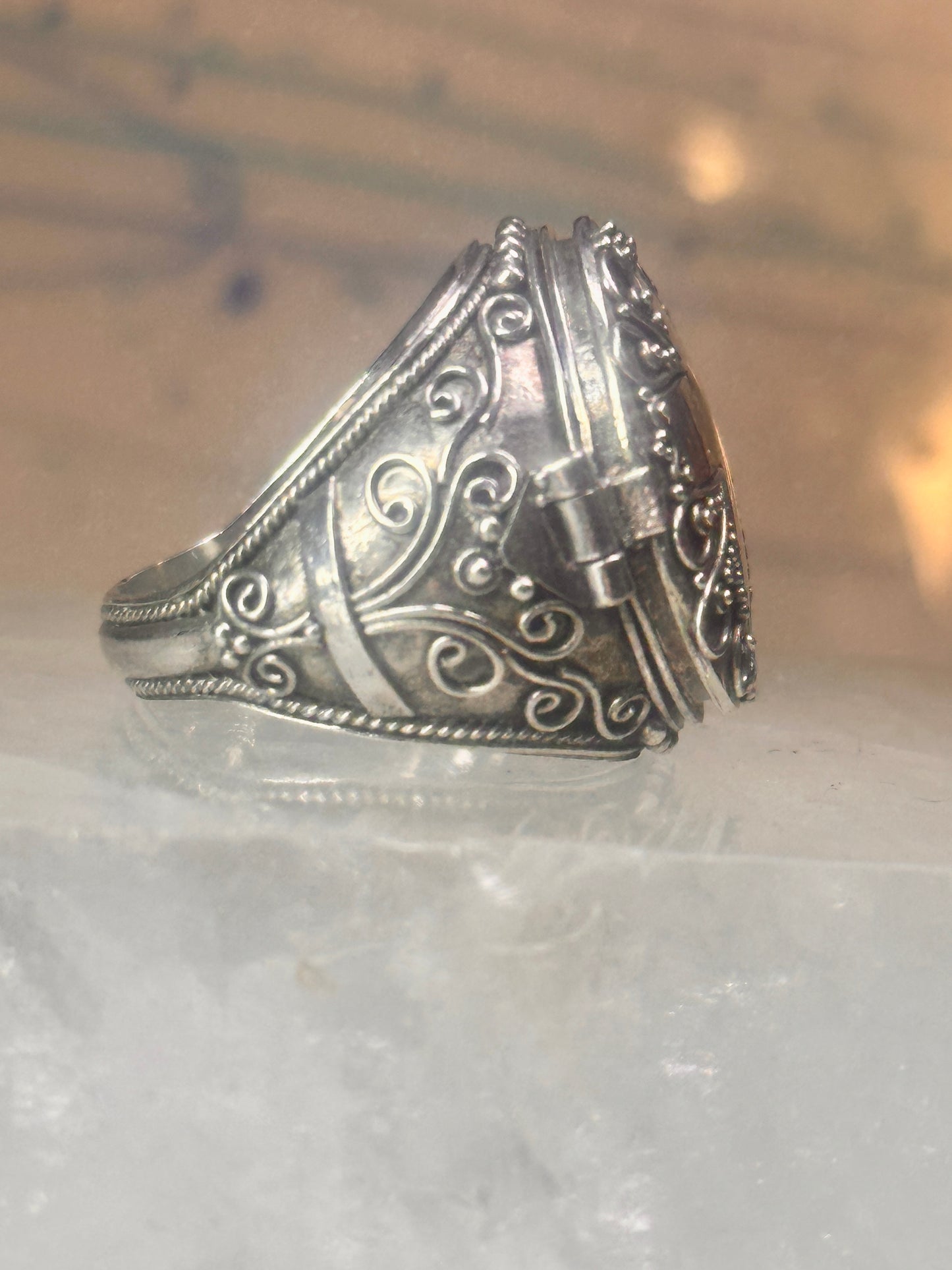 Poison ring Cross Religious band size 7 sterling silver women girls