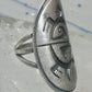 Long Turtle ring size 6 shield band sterling silver Hopi women