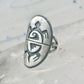 Long Turtle ring size 6 shield band sterling silver Hopi women