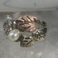 Black Hills Gold ring Pearl band size 6 sterling silver women girls 10K