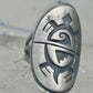 Long Turtle ring size 6 shield band sterling silver Hopi women