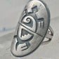Long Turtle ring size 6 shield band sterling silver Hopi women