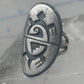 Long Turtle ring size 6 shield band sterling silver Hopi women