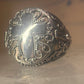 Poison ring Cross Religious band size 7 sterling silver women girls