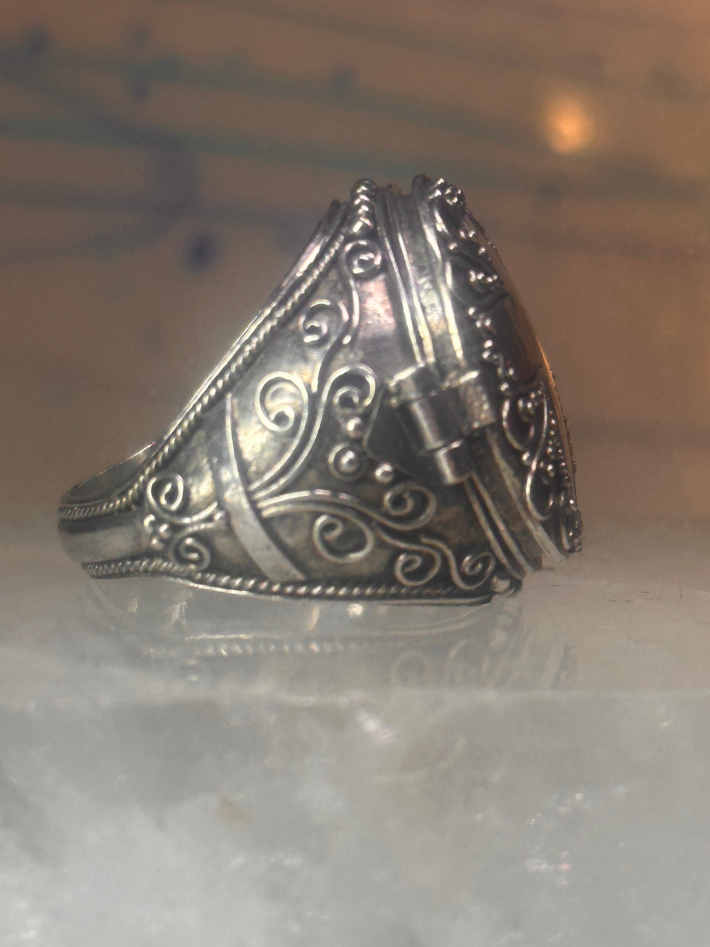 Poison ring Cross Religious band size 7 sterling silver women girls