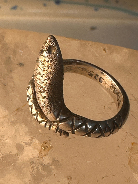 Snake ring  band size 6  sterling silver  Mexico signed