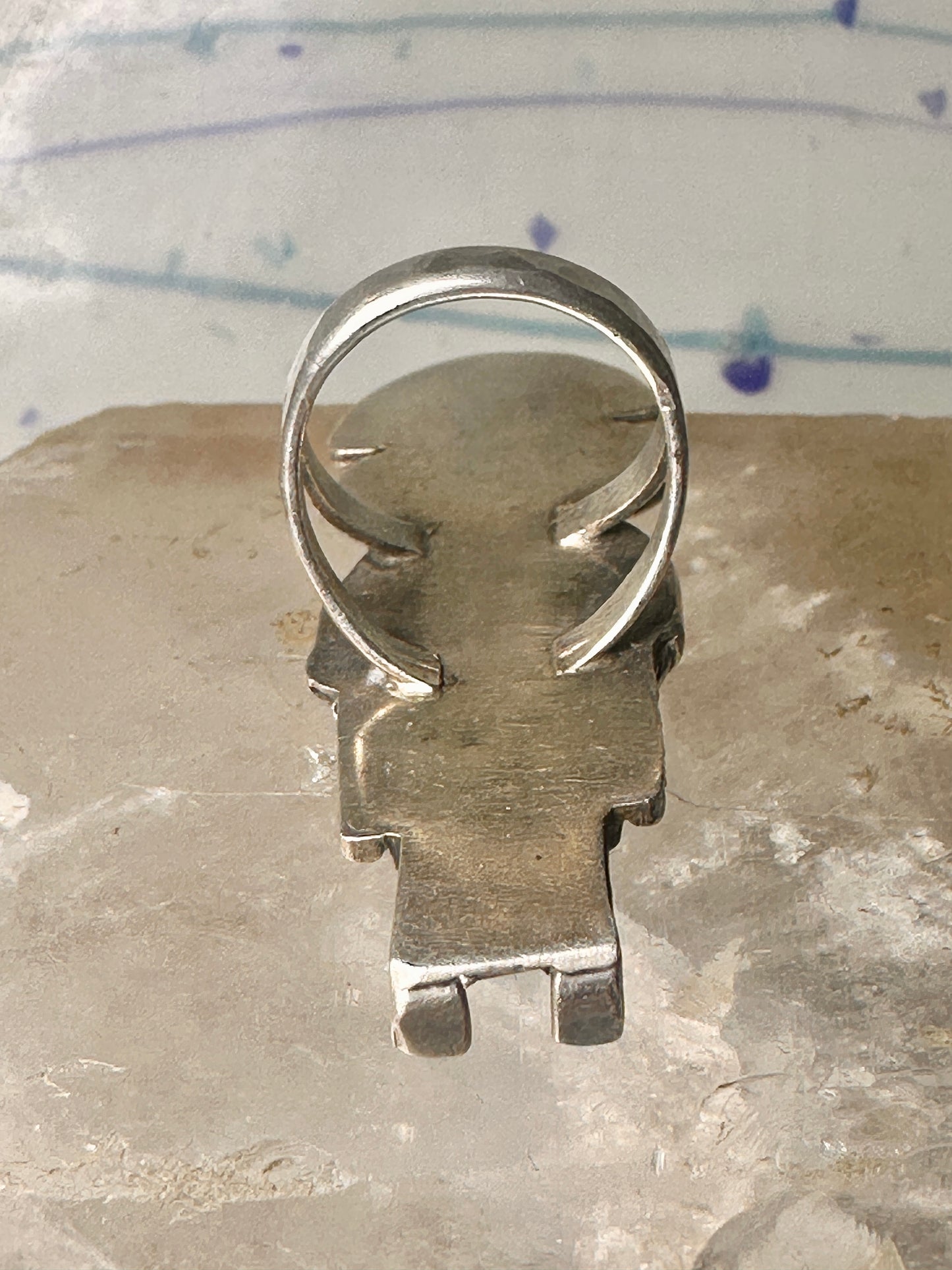 Kachina ring Navajo turquoise size 5.25 Sterling Silver women girls