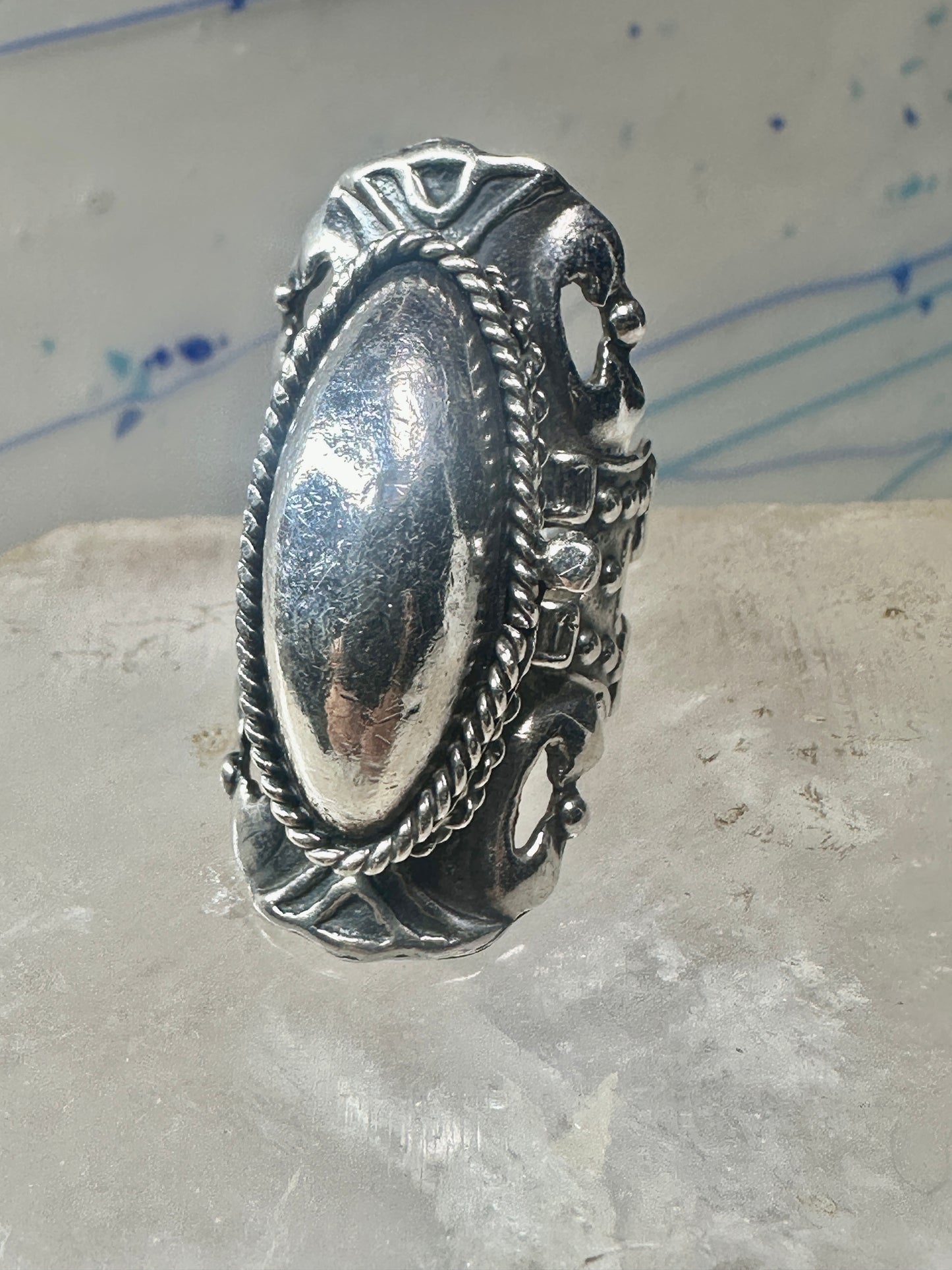 Poison long ring Mexico size 7.5 sterling silver women