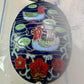 Vintage Ducks swimming in lake w flowers Cloisonne pendant Double Sided