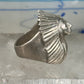 Native American ring Heavy Chief signed Trinity 80 size 6.75 sterling silver women men