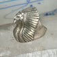 Native American ring Heavy Chief signed Trinity 80 size 6.75 sterling silver women men