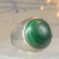 Malachite ring Dome band size 8.75 sterling silver women men