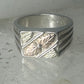 Black Hills Gold ring leaves band size 8.25 sterling silver detailed 10K women men
