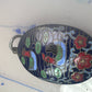 Vintage Ducks swimming in lake w flowers Cloisonne pendant Double Sided