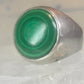 Malachite ring Dome band size 8.75 sterling silver women men