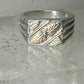 Black Hills Gold ring leaves band size 8.25 sterling silver detailed 10K women men