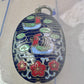 Vintage Ducks swimming in lake w flowers Cloisonne pendant Double Sided