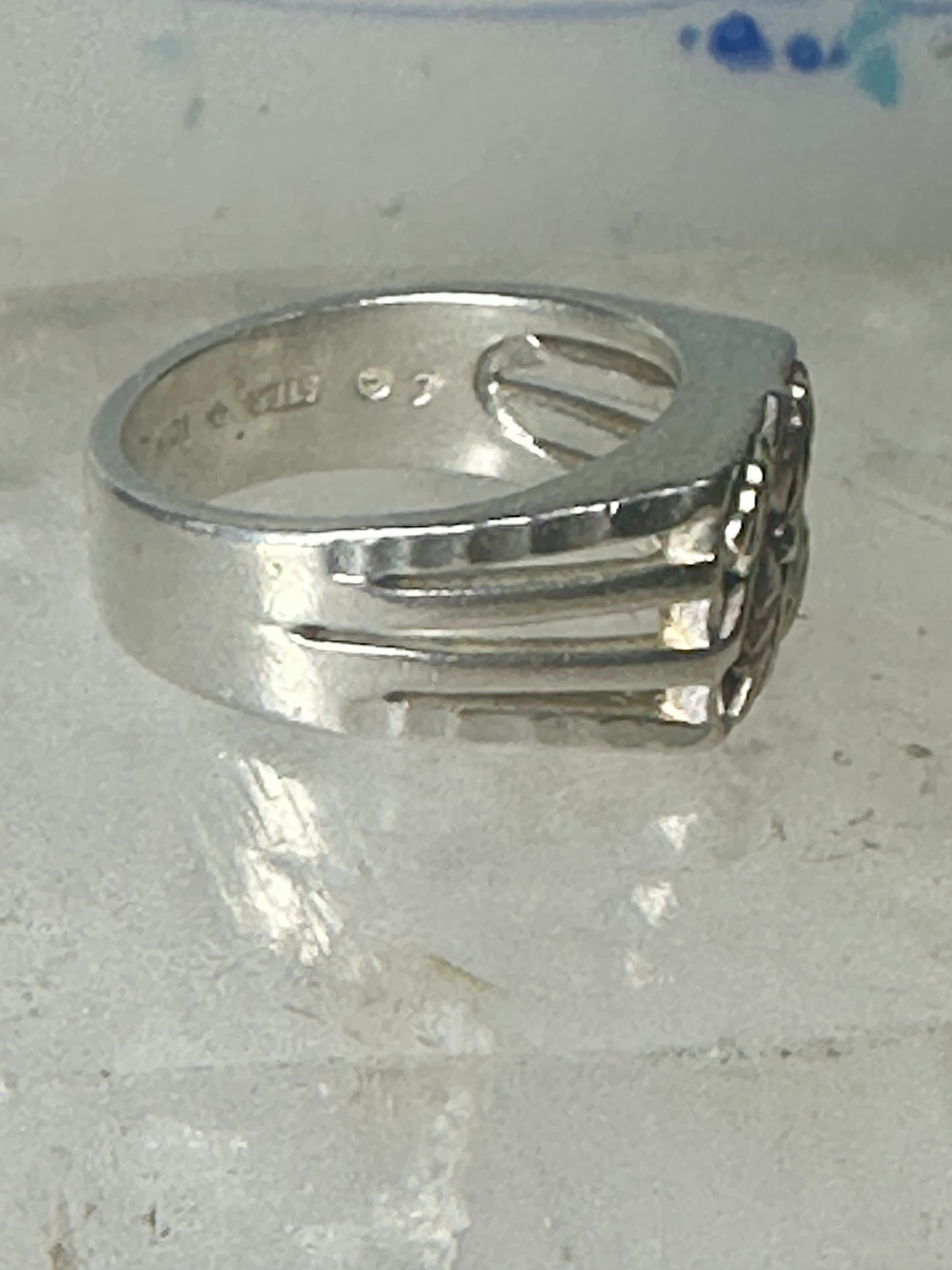 Black Hills Gold ring leaves band size 8.25 sterling silver detailed 10K women men