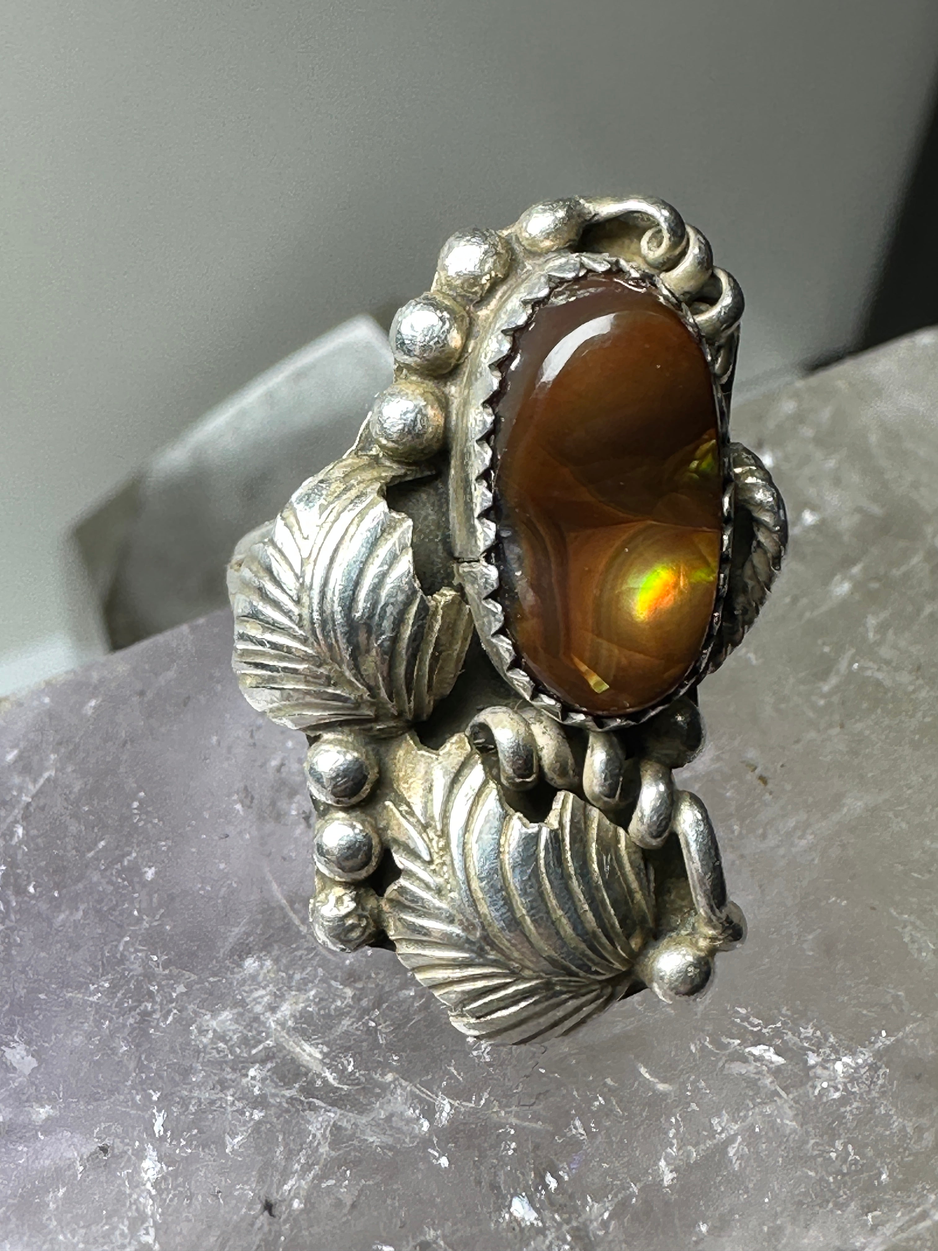 Fire agate ring deals