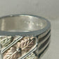 Black Hills Gold ring leaves band size 8.25 sterling silver detailed 10K women men