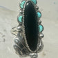 Navajo ring long onyx turquoise size 6 sterling silver signed JR women