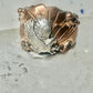 Navajo ring Eagle band by Etsitty size 6.25 sterling silver copper signed logo of bear women men