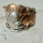Navajo ring Eagle band by Etsitty size 6.25 sterling silver copper signed logo of bear women men