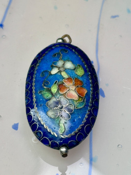 Floral Cloisonne pendant Double Sided