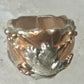 Navajo ring Eagle band by Etsitty size 6.25 sterling silver copper signed logo of bear women men
